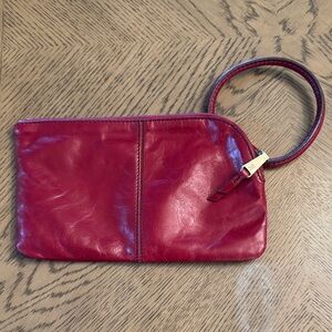 Hobo Red Leather Wristlet Clutch